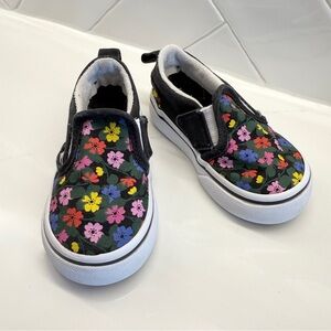 Vans Kids Girls Floral Slip-On Shoes Multicolor Size 5 Casual Canvas Toddler